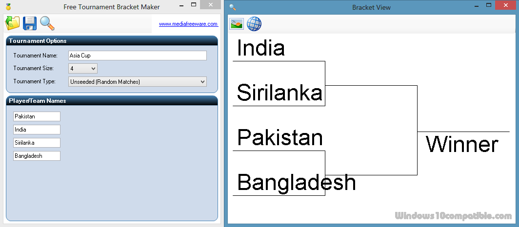 Free Tournament Bracket Maker 1 0 Free Download